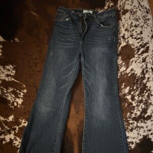 Blue Flare Wide Leg Jeans